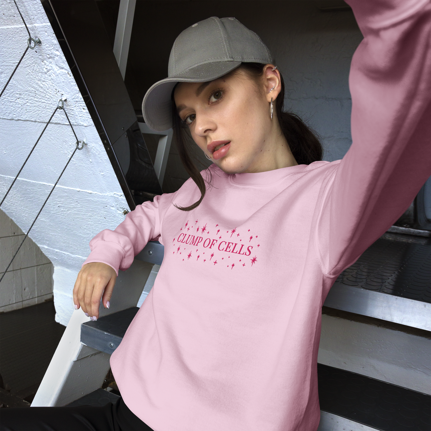 'Clump of Cells' Embroidered Crewneck