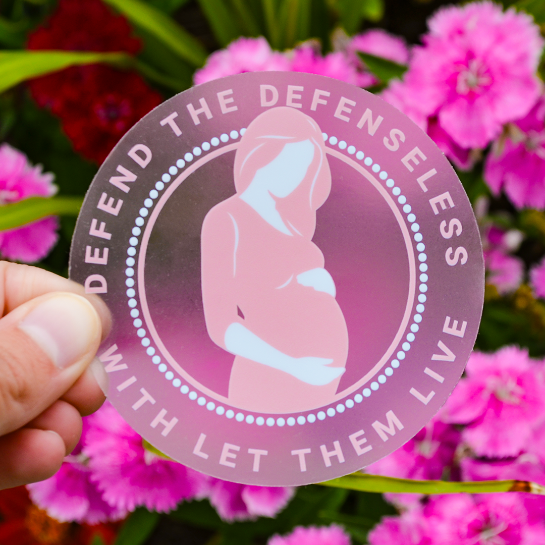 Defend The Defenseless Clear Sticker