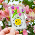 Thank You Flowers Clear Sticker
