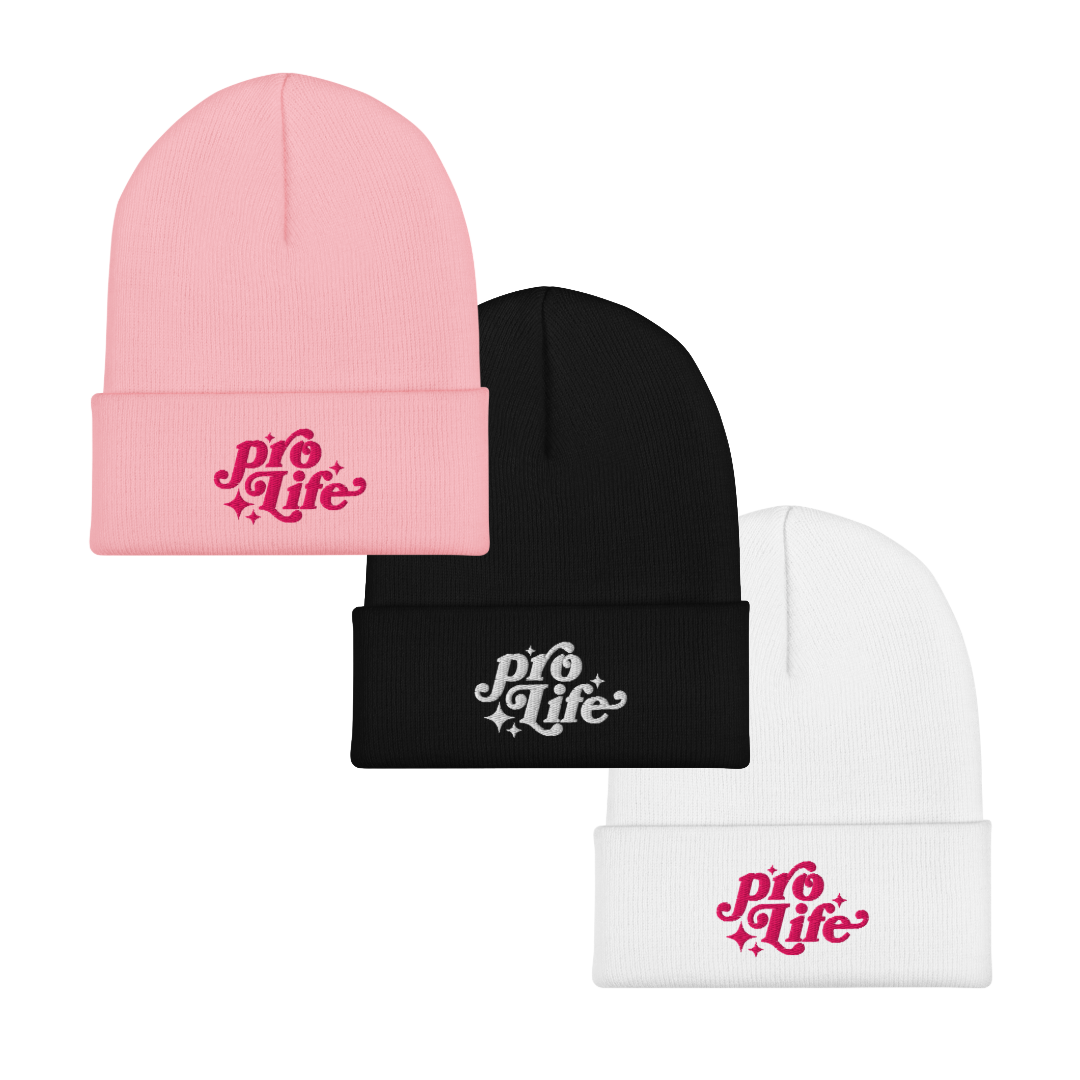 Pro-Life Embroidered Cuffed Beanie