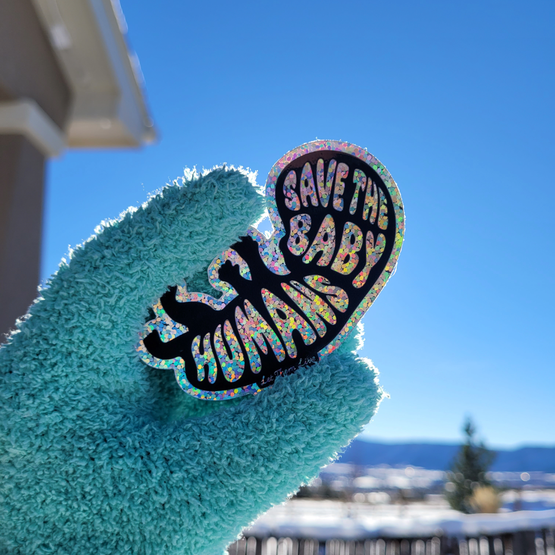 'Baby Humans' Glitter Sticker