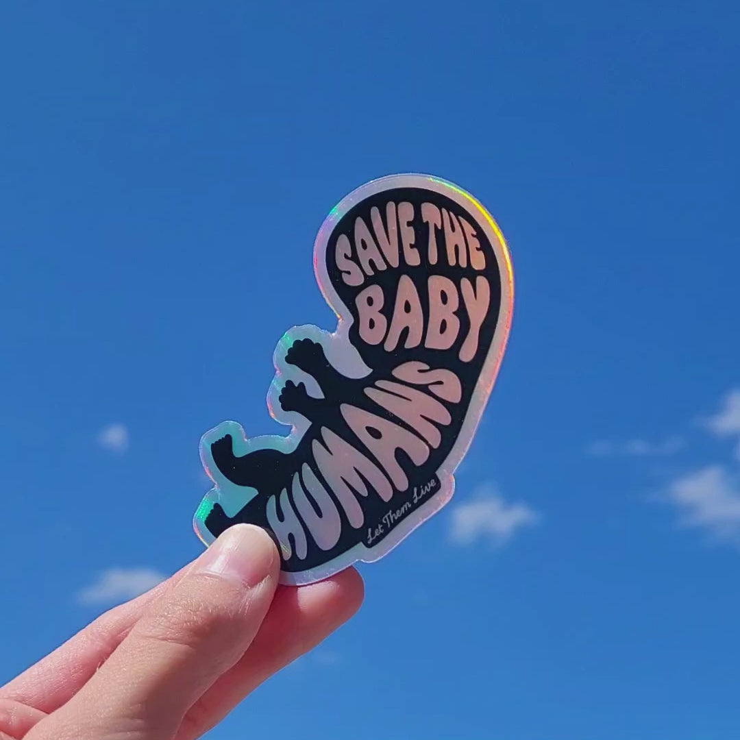 'Baby Humans' Holographic Sticker
