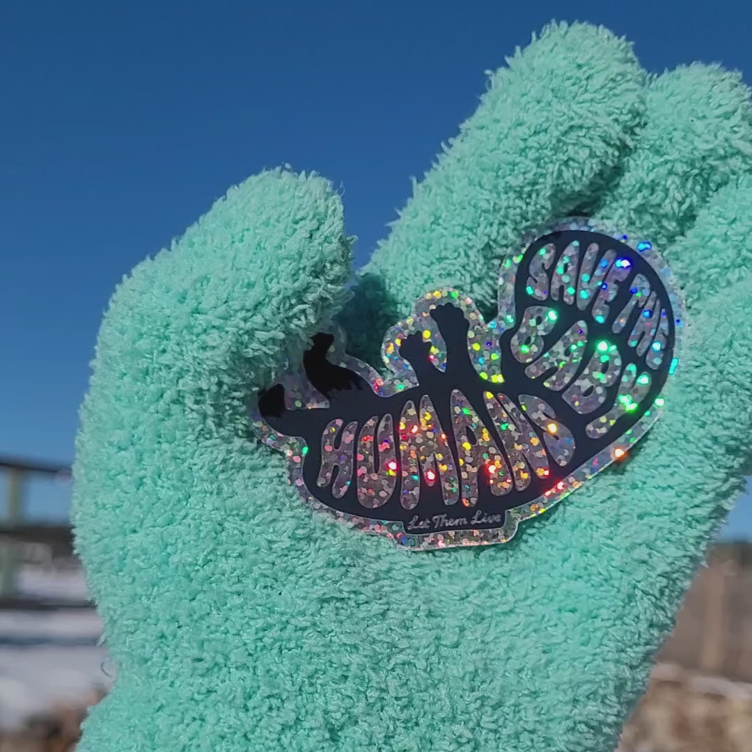 'Baby Humans' Glitter Sticker