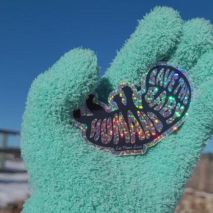 'Baby Humans' Glitter Sticker